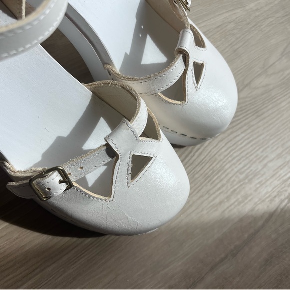 Swedish Hasbeens Retro Sky High White Clog - Picture 8 of 12